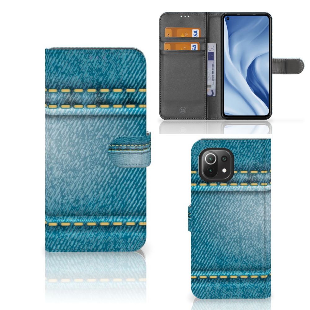Xiaomi 11 Lite 5G NE | Mi 11 Lite Wallet Case met Pasjes Jeans