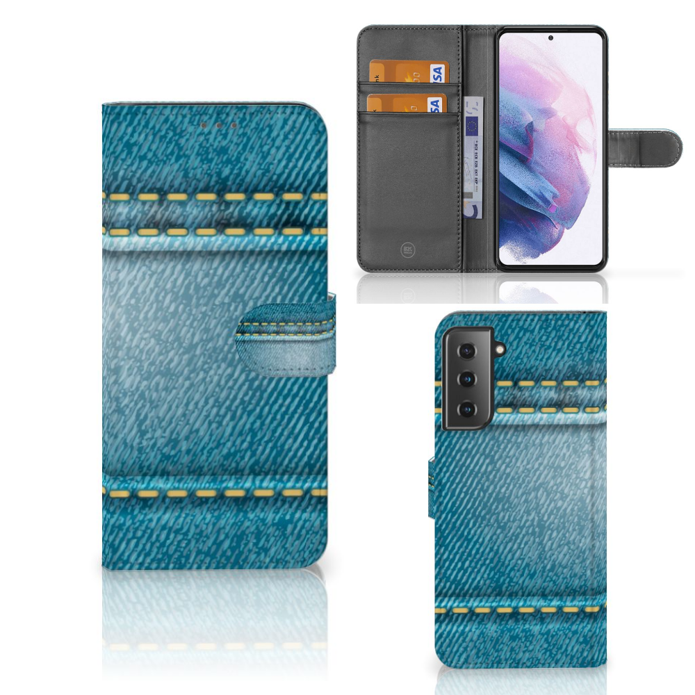 Samsung Galaxy S21 Plus Wallet Case met Pasjes Jeans