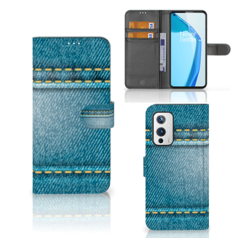 OnePlus 9 Wallet Case met Pasjes Jeans