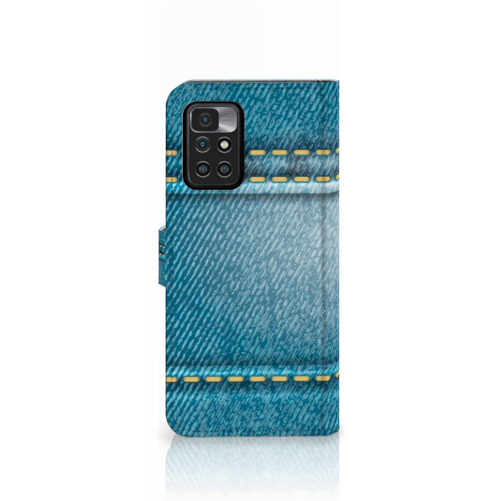 Xiaomi Redmi 10 Wallet Case met Pasjes Jeans