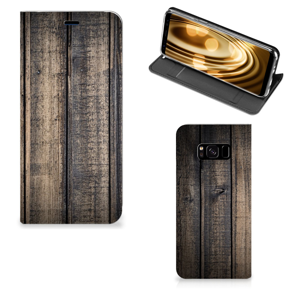 Samsung Galaxy S8 Standcase Hoesje Design Steigerhout