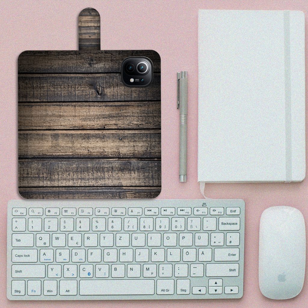 Xiaomi Mi 11 Book Style Case Steigerhout