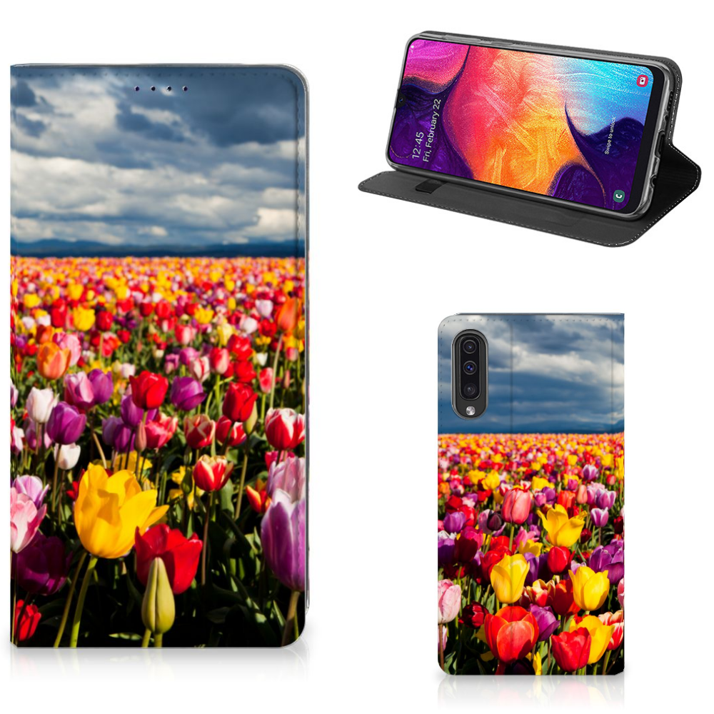 Samsung Galaxy A50 Uniek Standcase Hoesje Tulpen
