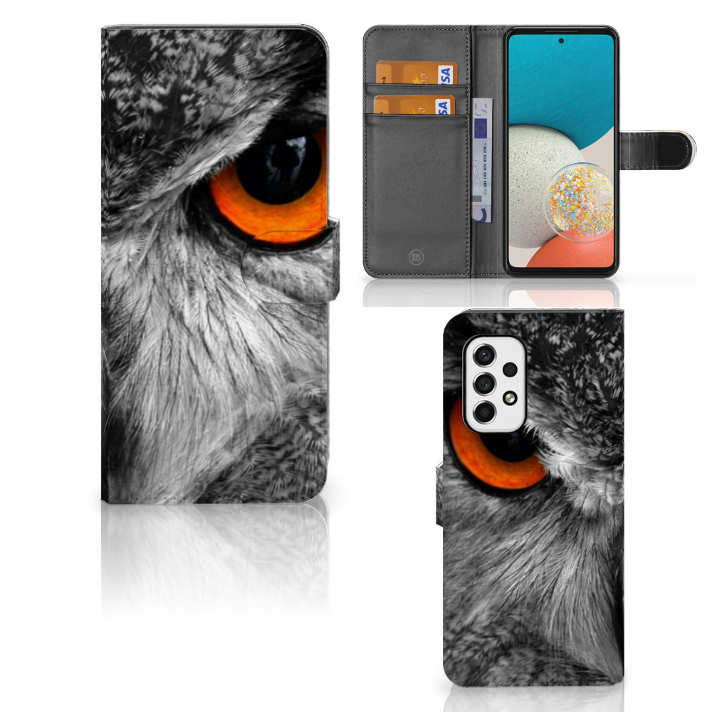 Samsung Galaxy A53 Telefoonhoesje met Pasjes Uil