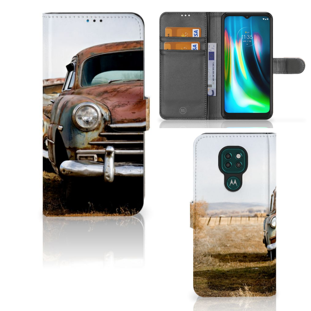 Motorola Moto G9 Play | E7 Plus Telefoonhoesje met foto Vintage Auto
