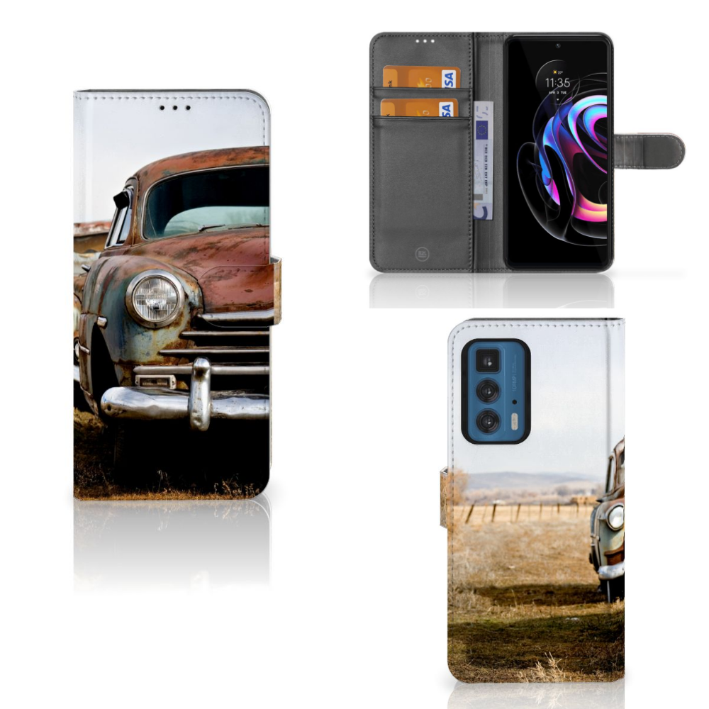 Motorola Edge 20 Pro Telefoonhoesje met foto Vintage Auto