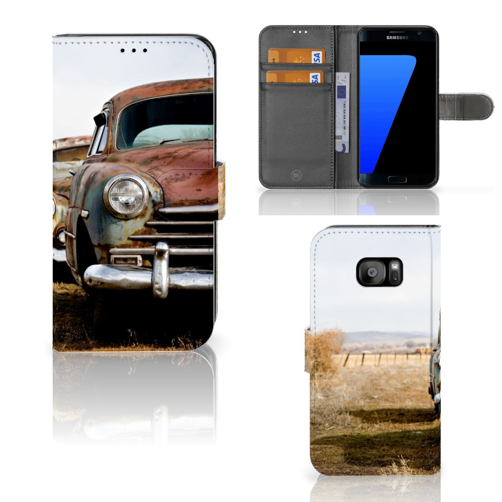 Samsung Galaxy S7 Edge Telefoonhoesje met foto Vintage Auto