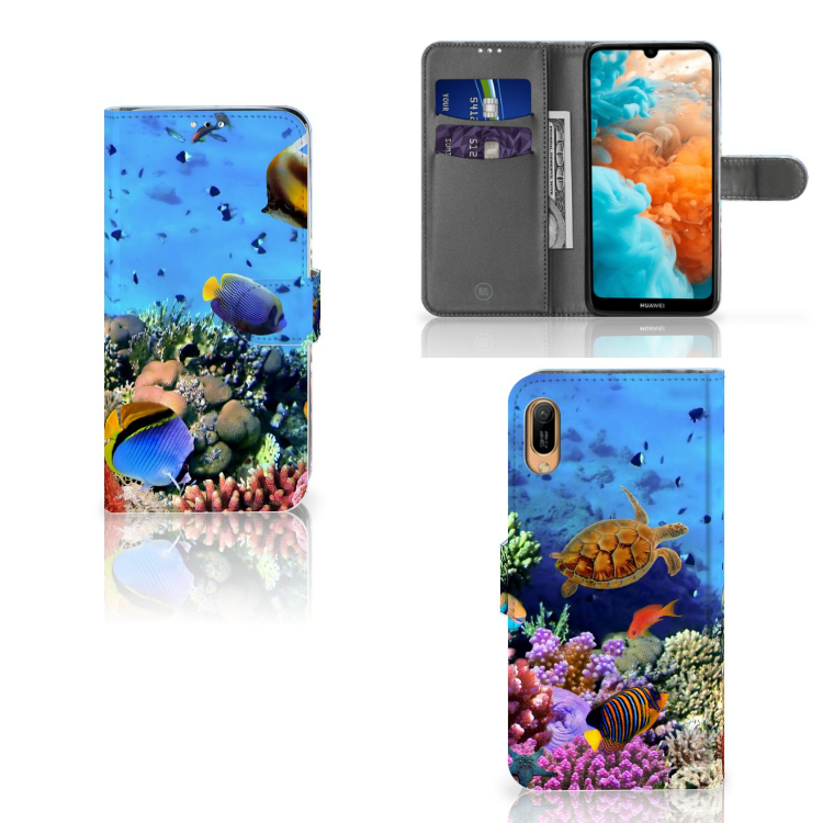 Huawei Y6 (2019) Telefoonhoesje met Pasjes Vissen