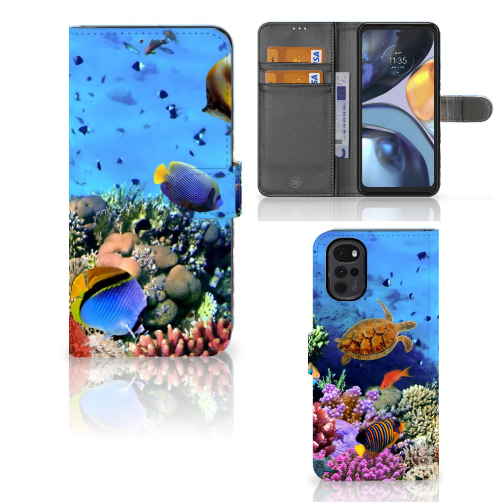 Motorola Moto G22 Telefoonhoesje met Pasjes Vissen