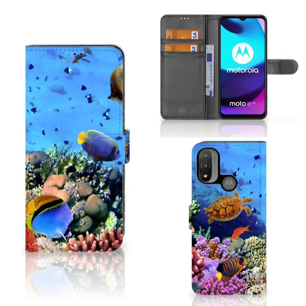 Motorola Moto E20 | E30 | E40 Telefoonhoesje met Pasjes Vissen