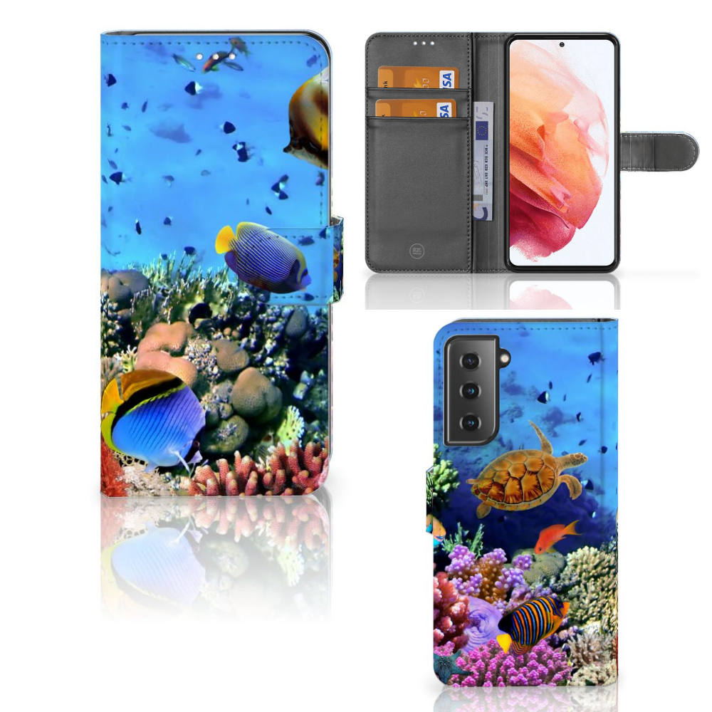 Samsung Galaxy S21 Telefoonhoesje met Pasjes Vissen
