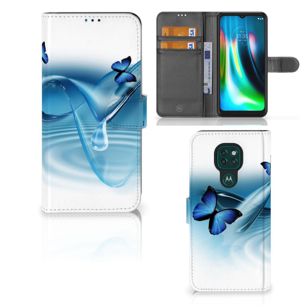 Motorola Moto G9 Play | E7 Plus Telefoonhoesje met Pasjes Vlinders