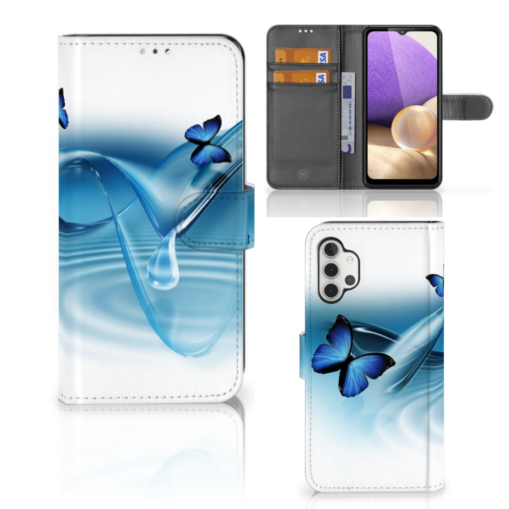 Samsung Galaxy A32 4G Telefoonhoesje met Pasjes Vlinders
