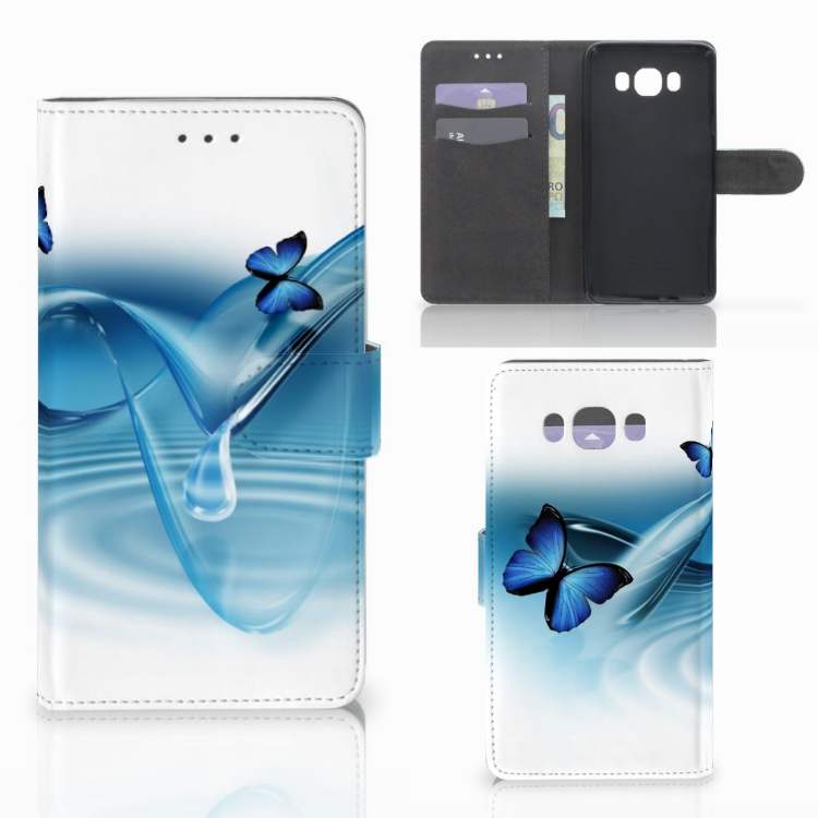 Samsung Galaxy J7 2016 Telefoonhoesje met Pasjes Vlinders
