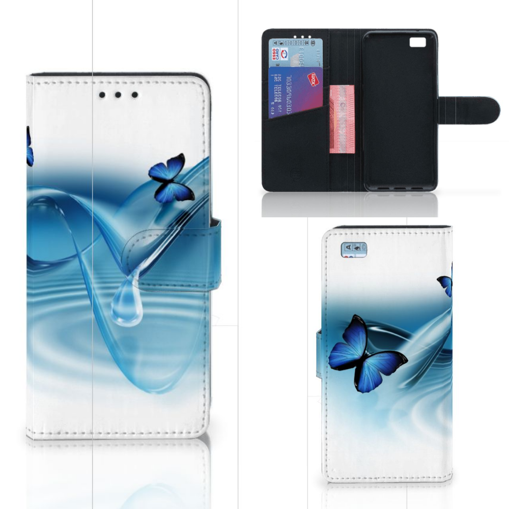 Huawei Ascend P8 Lite Telefoonhoesje met Pasjes Vlinders