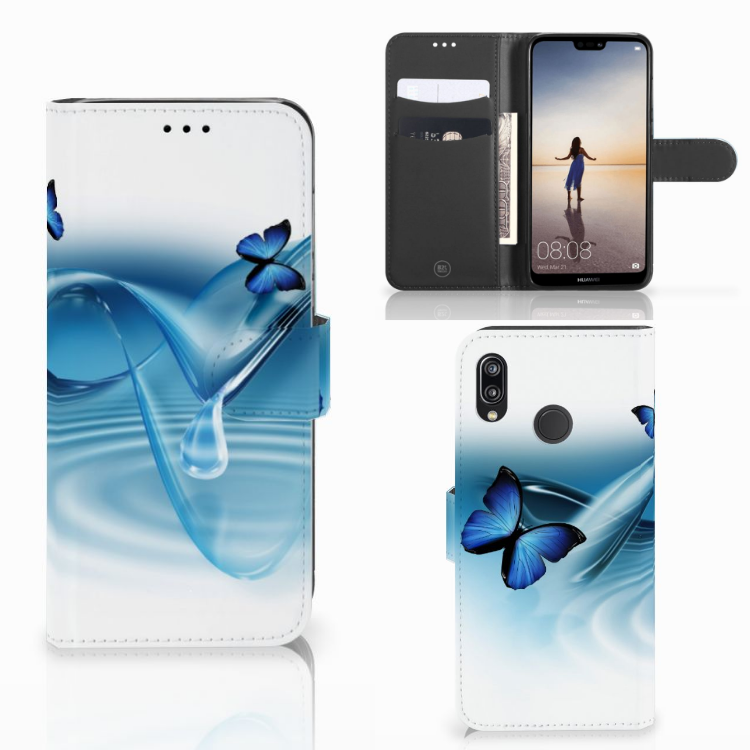 Huawei P20 Lite Telefoonhoesje met Pasjes Vlinders