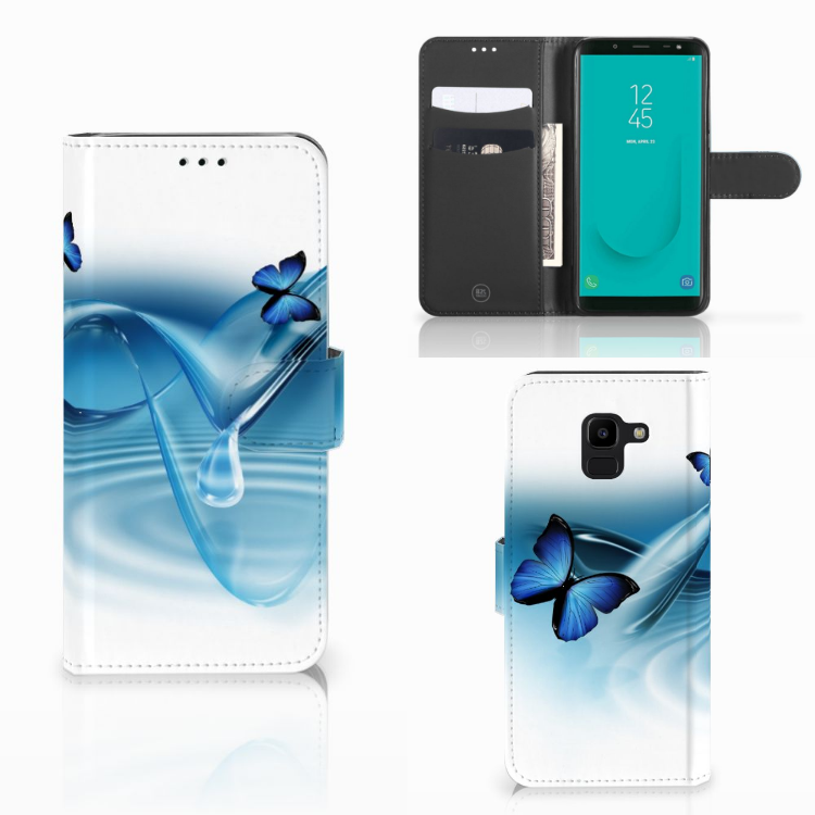 Samsung Galaxy J6 2018 Telefoonhoesje met Pasjes Vlinders
