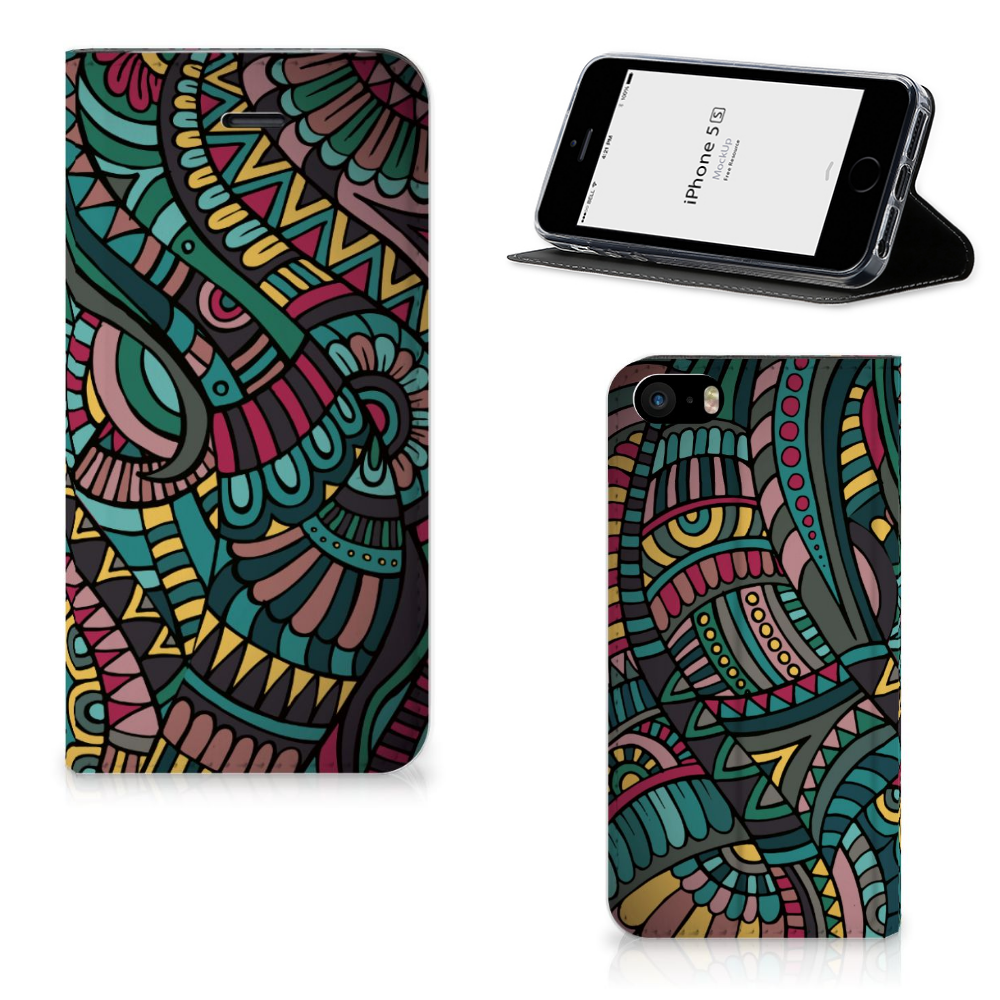 iPhone SE|5S|5 Hoesje met Magneet Aztec