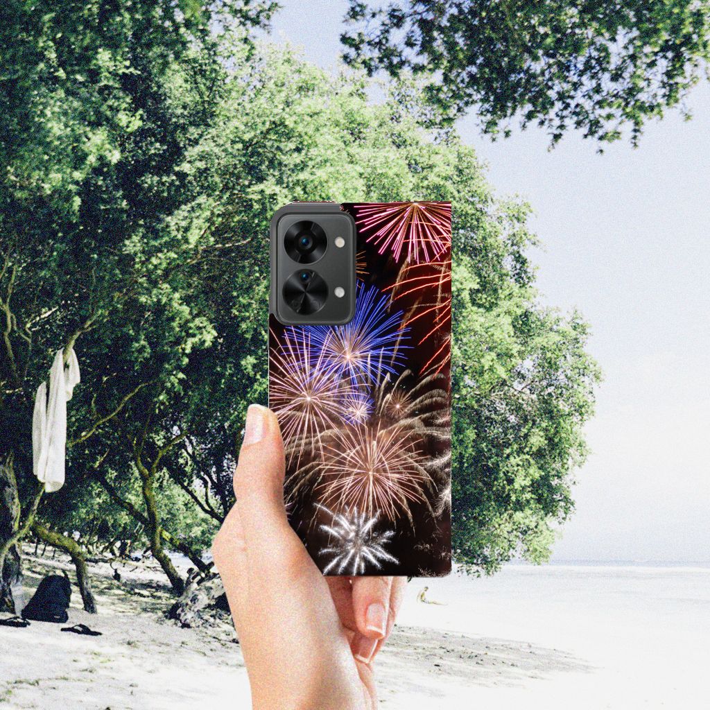 OnePlus Nord 2T Hippe Standcase Vuurwerk