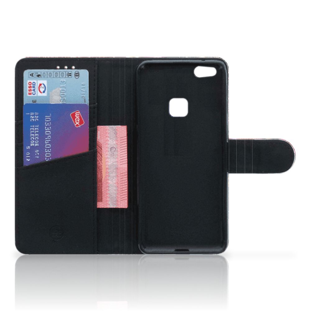 Huawei P10 Lite Wallet Case met Pasjes Vuurwerk