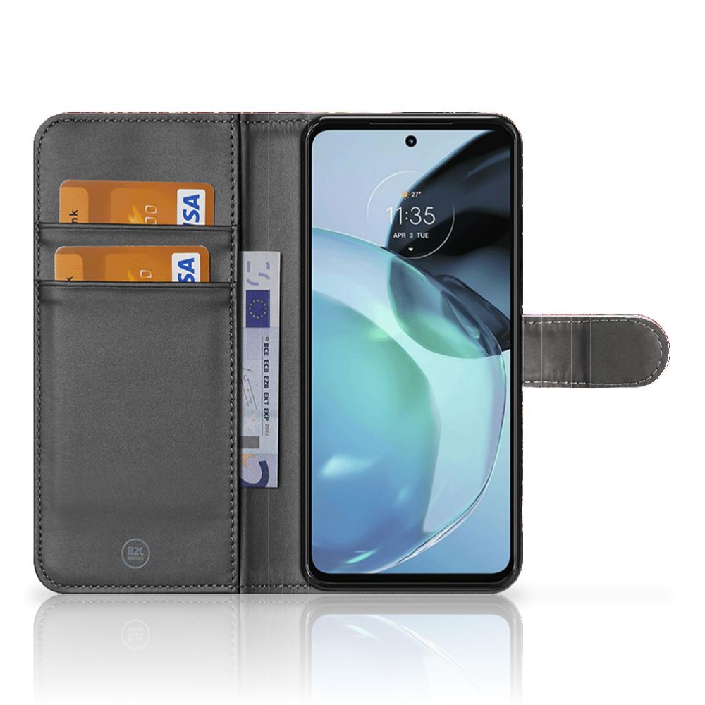 Motorola Moto G72 Wallet Case met Pasjes Vuurwerk
