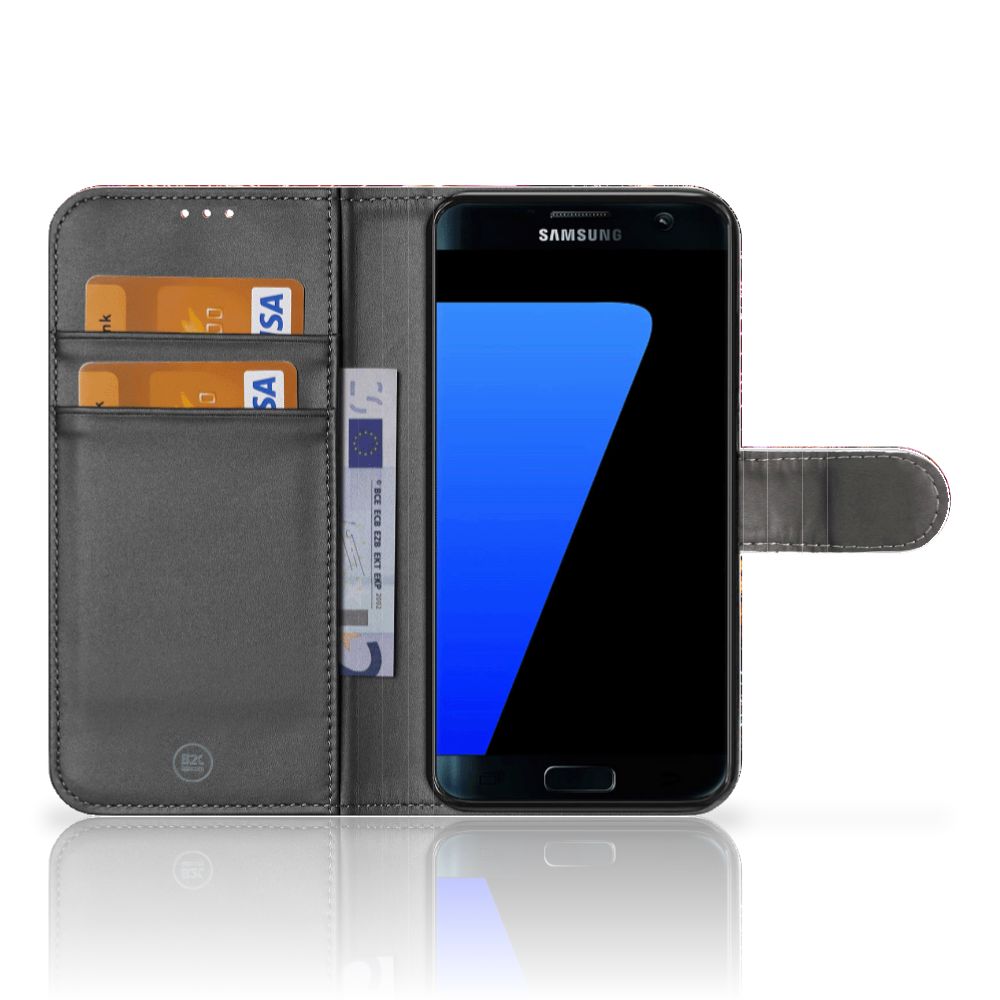 Samsung Galaxy S7 Edge Wallet Case met Pasjes Vuurwerk