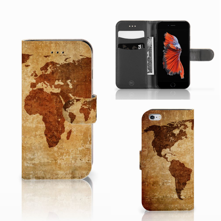 iPhone 6 | 6s Boekhoesje Uniek Design Wereldkaart