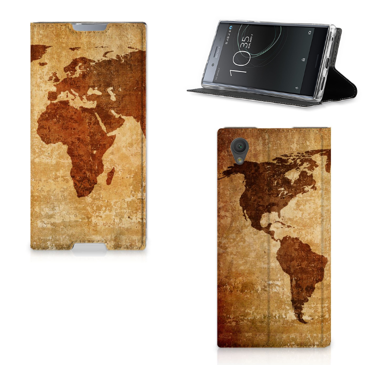 Sony Xperia L1 Standcase Hoesje Design Wereldkaart