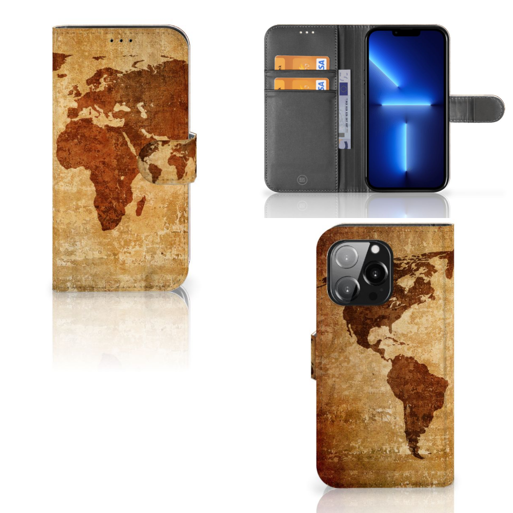 iPhone 13 Pro Flip Cover Wereldkaart