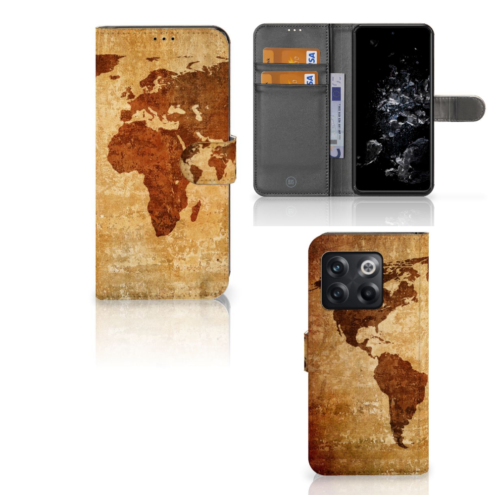 OnePlus 10T Flip Cover Wereldkaart