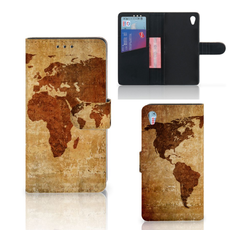 Sony Xperia Z3 Uniek Design Hoesje Wereldkaart