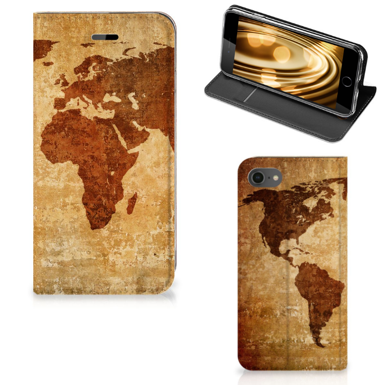 Apple iPhone 7 | 8 Standcase Hoesje Design Wereldkaart