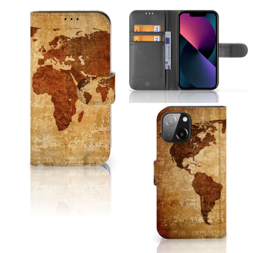 iPhone 13 Mini Flip Cover Wereldkaart