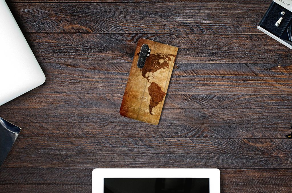 Xiaomi Mi Note 10 Lite Book Cover Wereldkaart