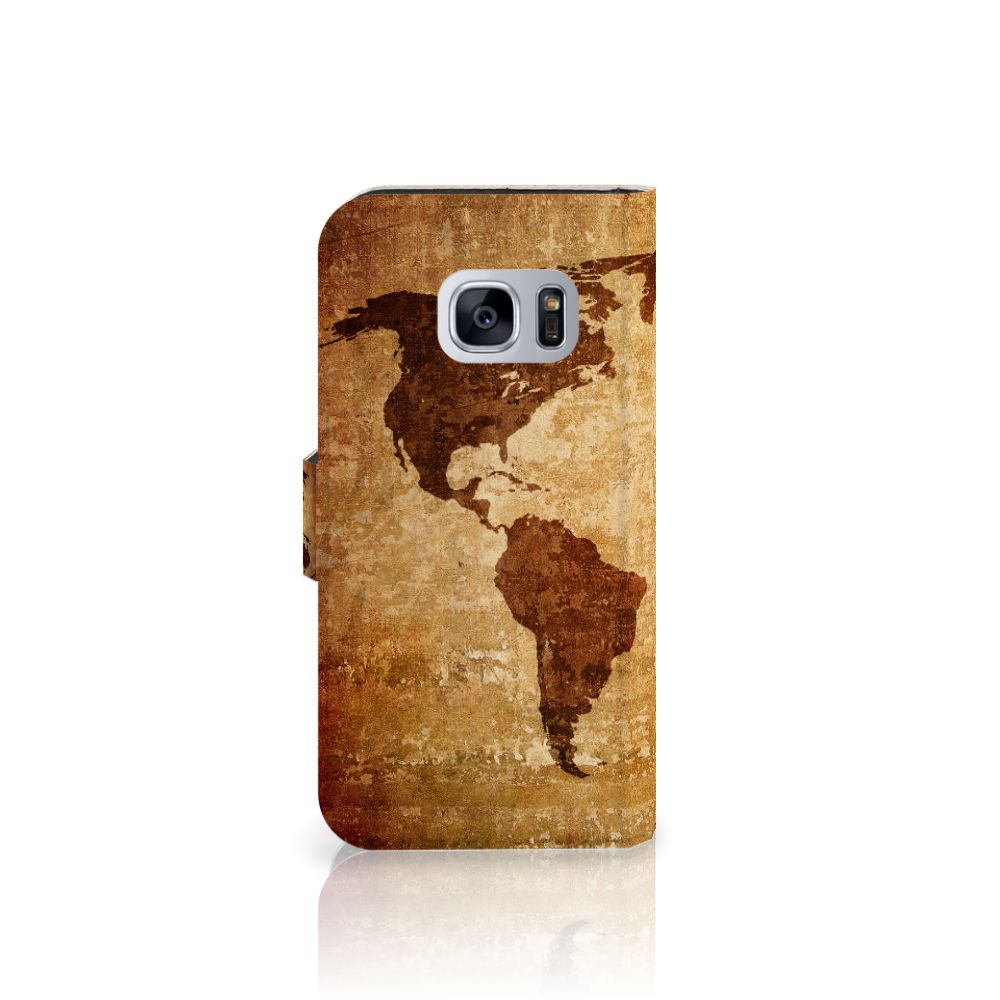 Samsung Galaxy S7 Flip Cover Wereldkaart