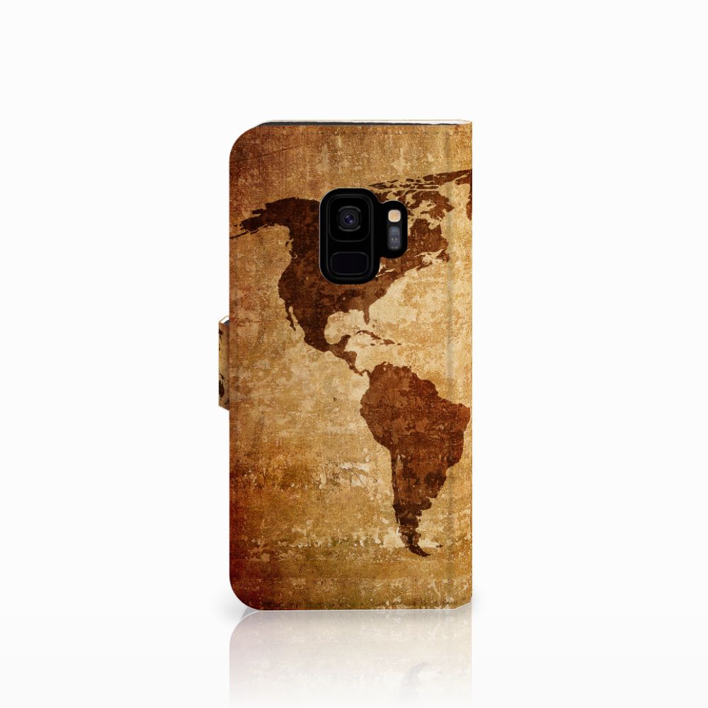 Samsung Galaxy S9 Flip Cover Wereldkaart