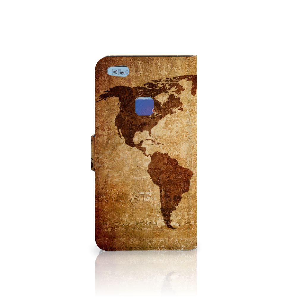 Huawei P10 Lite Flip Cover Wereldkaart