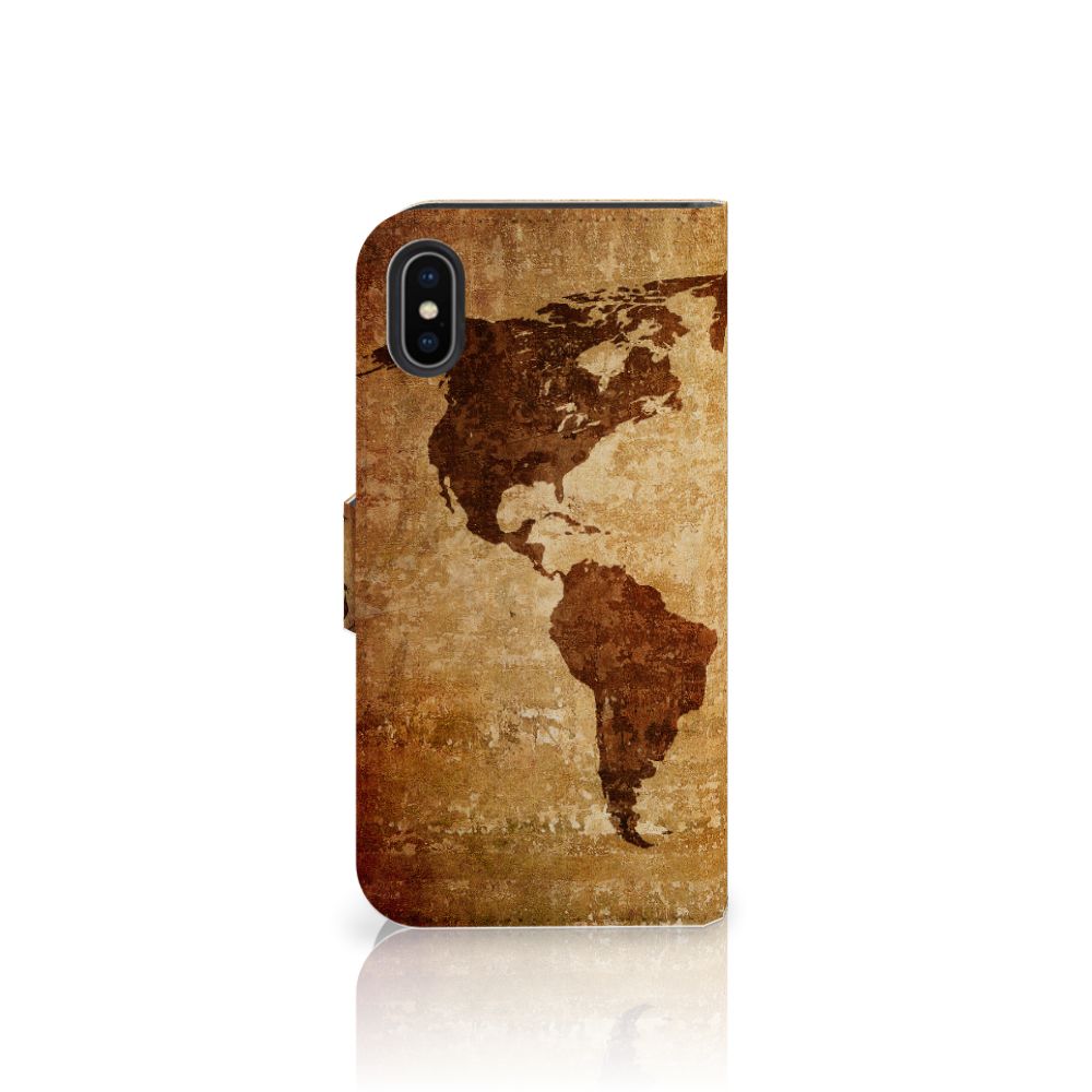 Apple iPhone X | Xs Flip Cover Wereldkaart
