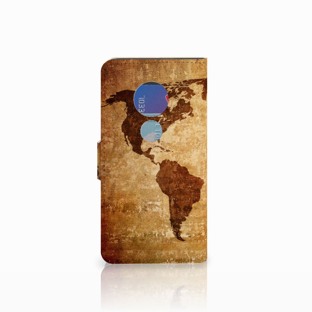 Motorola Moto G7 Play Flip Cover Wereldkaart