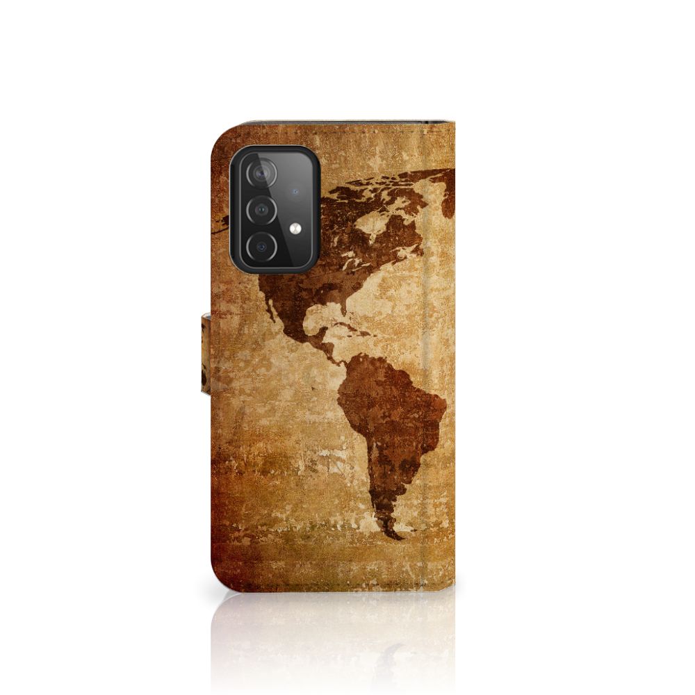 Samsung Galaxy A52 Flip Cover Wereldkaart