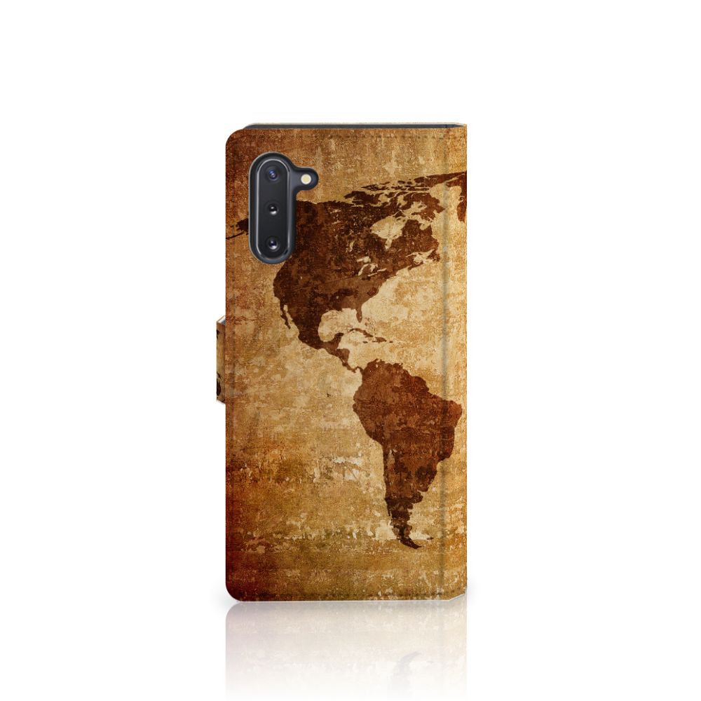 Samsung Galaxy Note 10 Flip Cover Wereldkaart