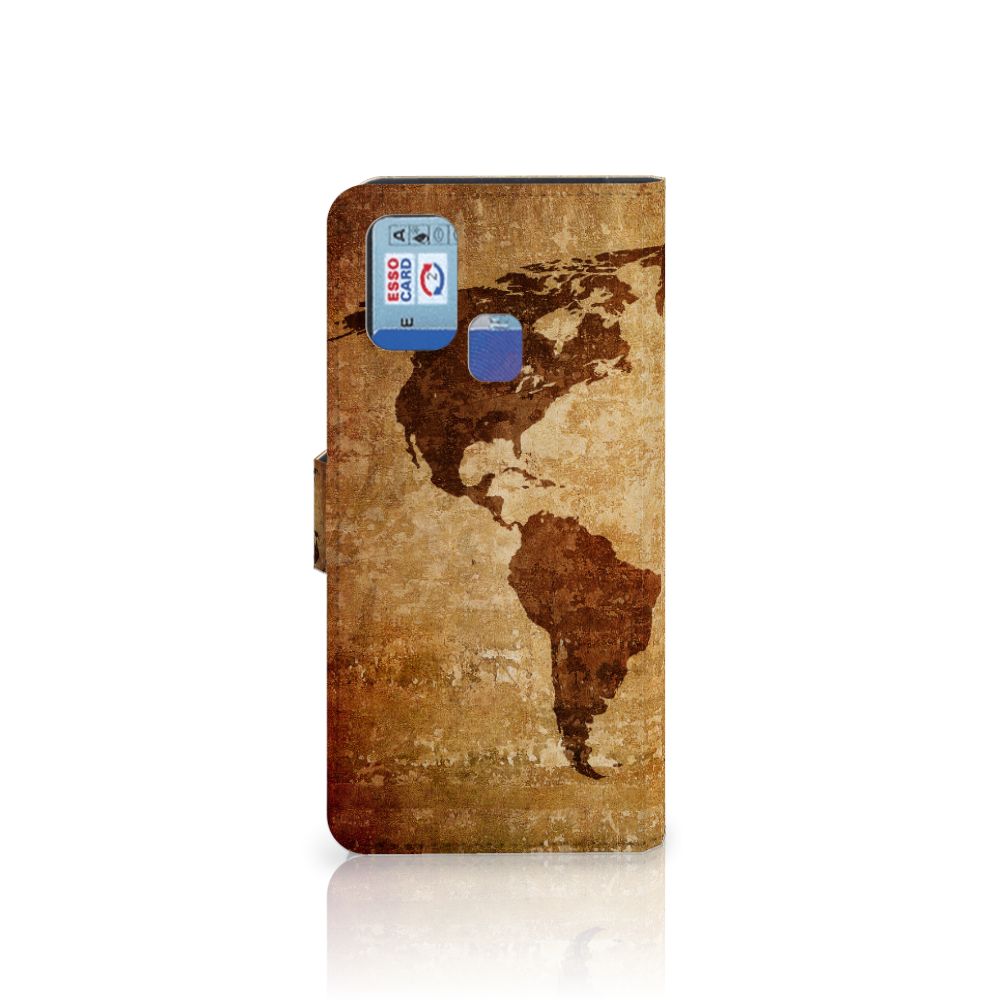 Samsung Galaxy M31 Flip Cover Wereldkaart