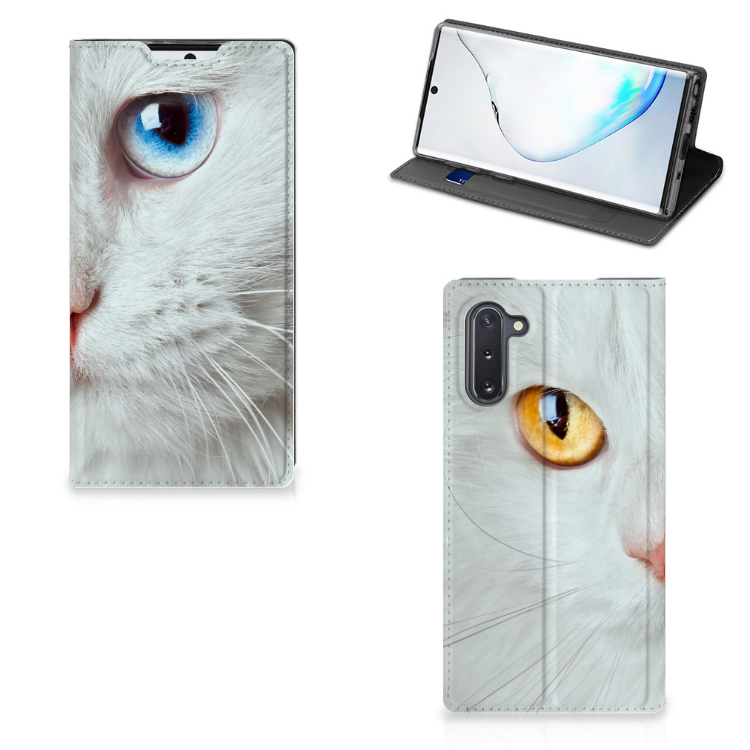 Samsung Galaxy Note 10 Hoesje maken Witte Kat