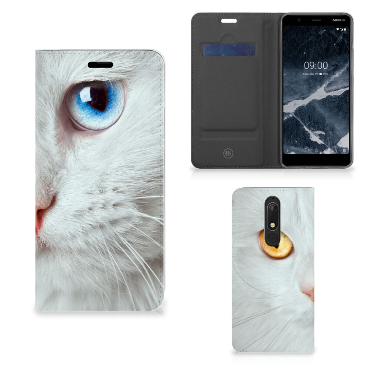 Nokia 5.1 (2018) Hoesje maken Witte Kat