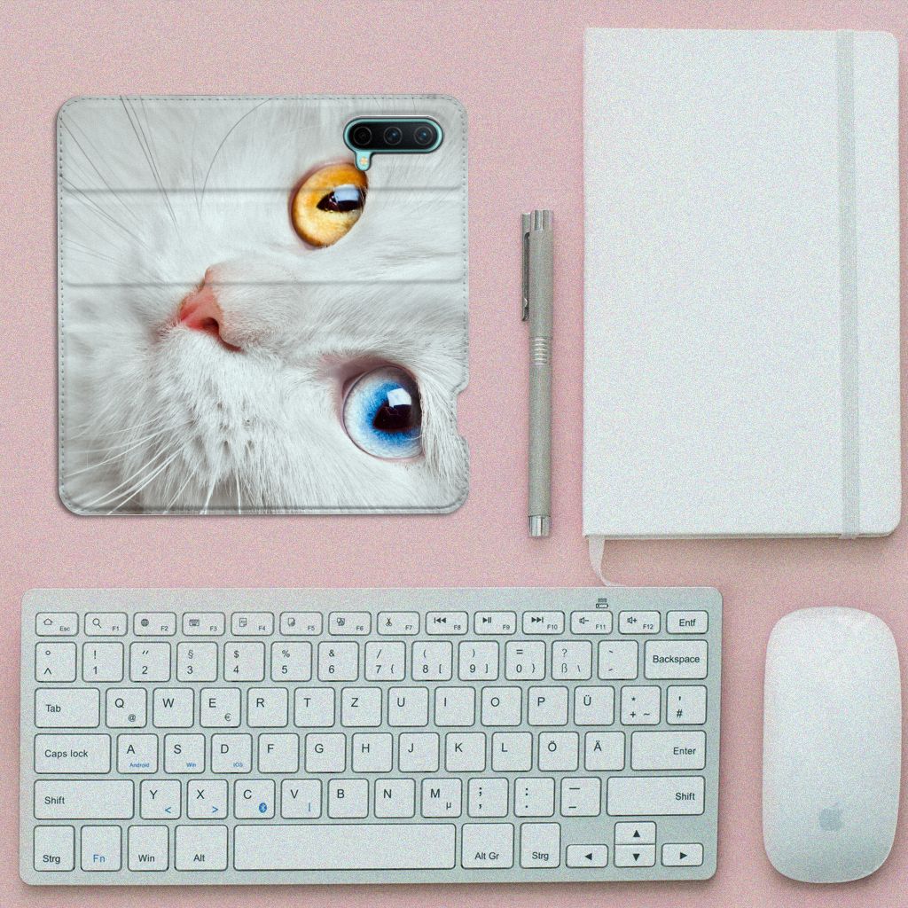 OnePlus Nord CE 5G Hoesje maken Witte Kat