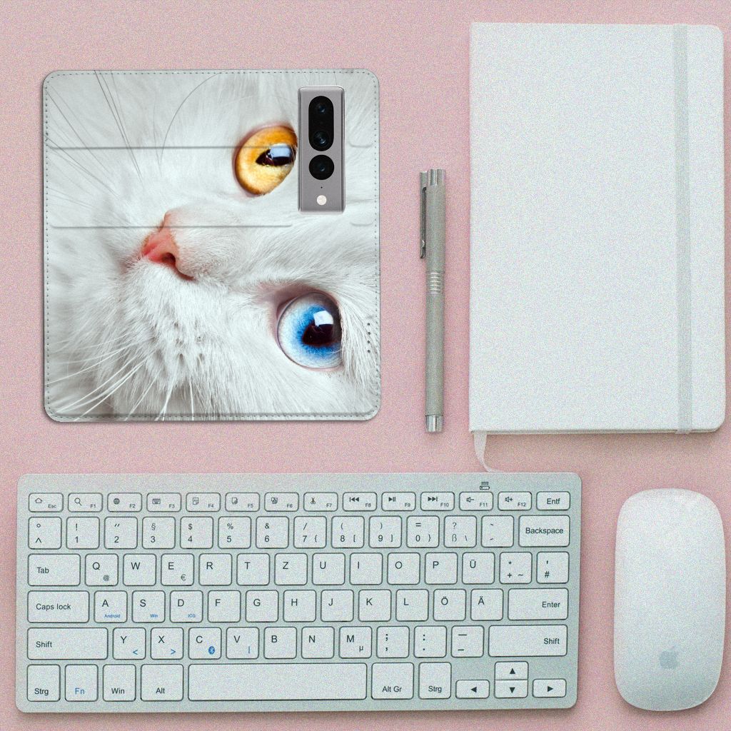 Google Pixel 7 Pro Hoesje maken Witte Kat