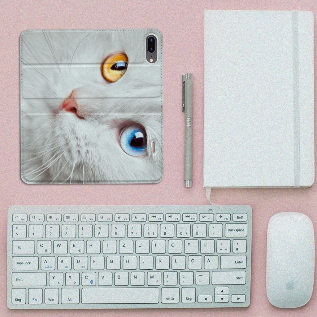 Apple iPhone 7 Plus | 8 Plus Hoesje maken Witte Kat