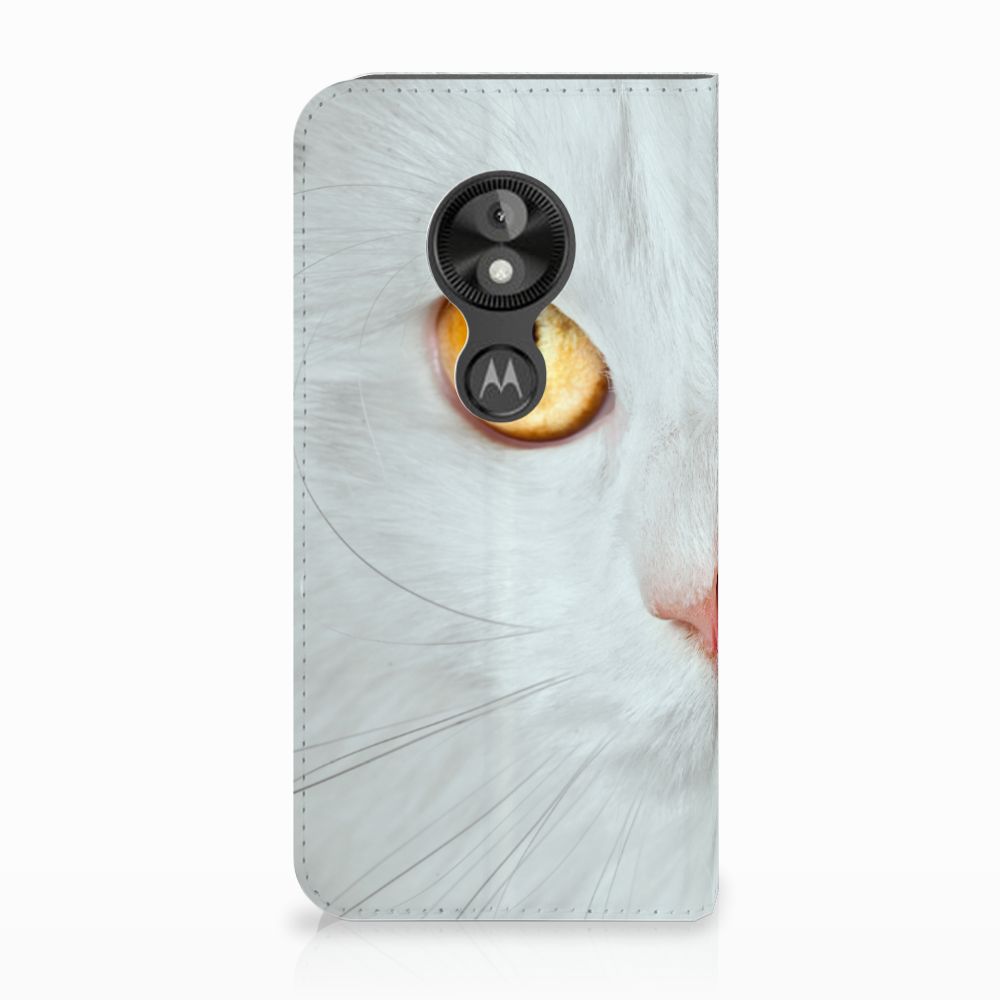 Motorola Moto E5 Play Hoesje maken Witte Kat