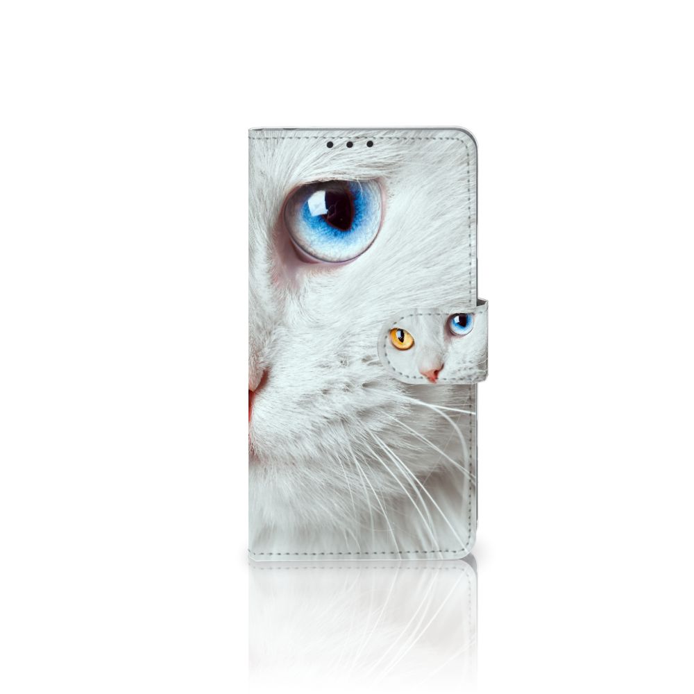 Sony Xperia Z1 Telefoonhoesje met Pasjes Witte Kat