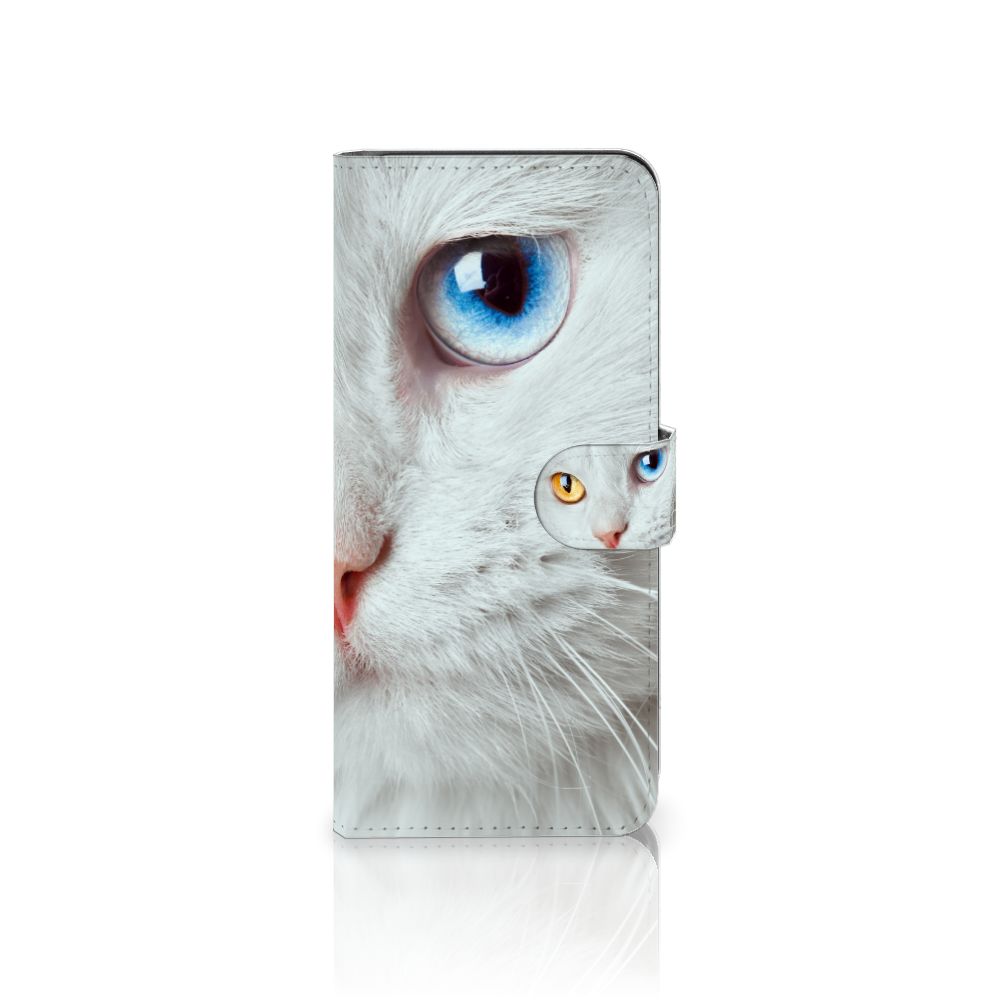 Samsung Galaxy A53 Telefoonhoesje met Pasjes Witte Kat